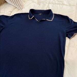 Express Navy Polo with Tan Accents